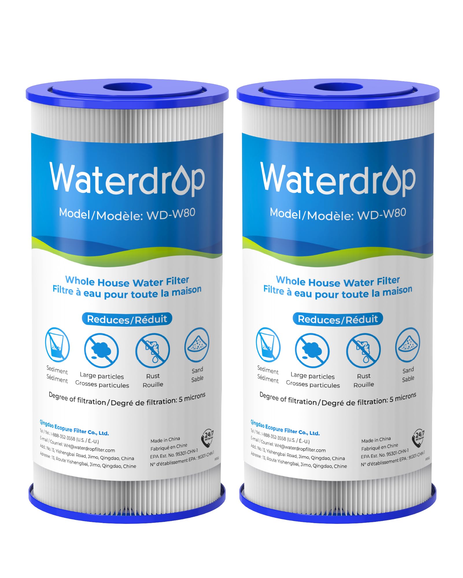 Waterdrop FXHSC Whole House Water Filter for GE® FXHSC, 5 Micron