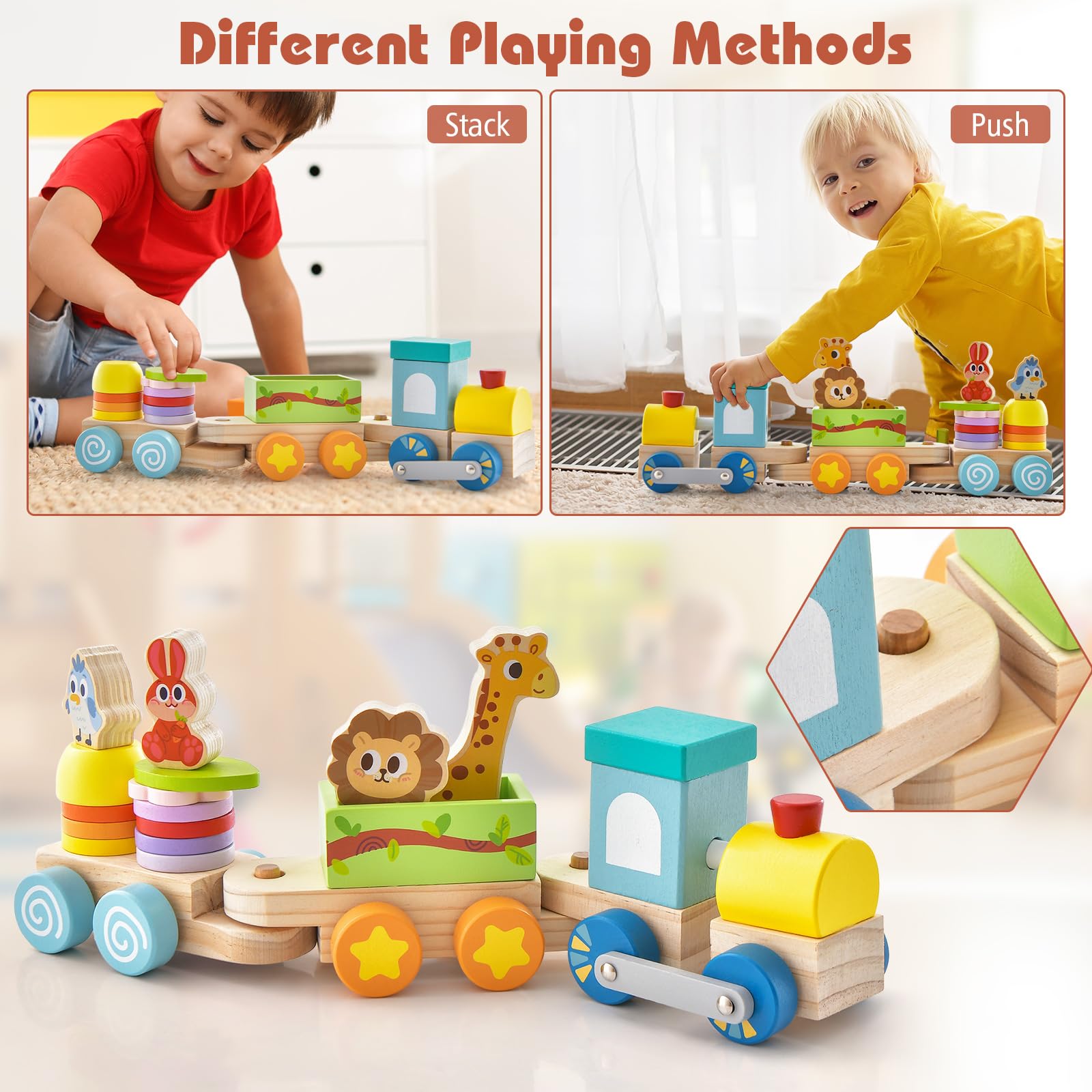 DREAMADE Train Électrique avec Rails 16PCS, Voiture Enfant Lumineuse Musicale avec Volant, Pédales Rétractables, Rouge - Jeux - Jouets