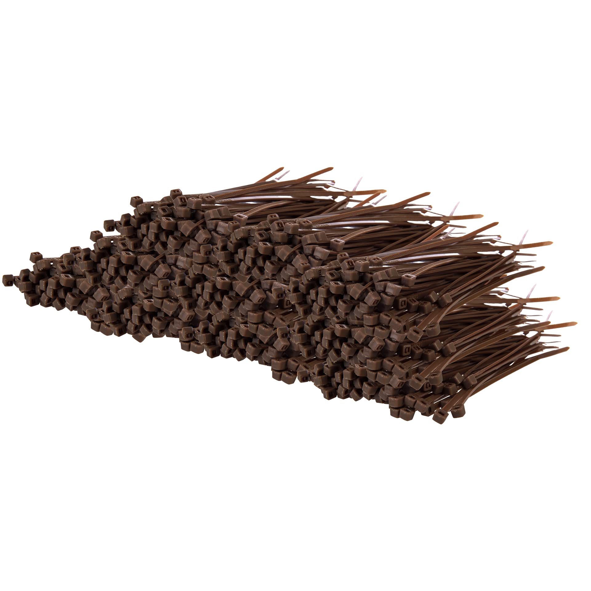 GTSE 4 Inch Brown Zip Ties, 1,000 Bulk Pack, 18lb Strength, UV Resistant Small Nylon Cable Ties, Self-Locking 4" Tie Wraps