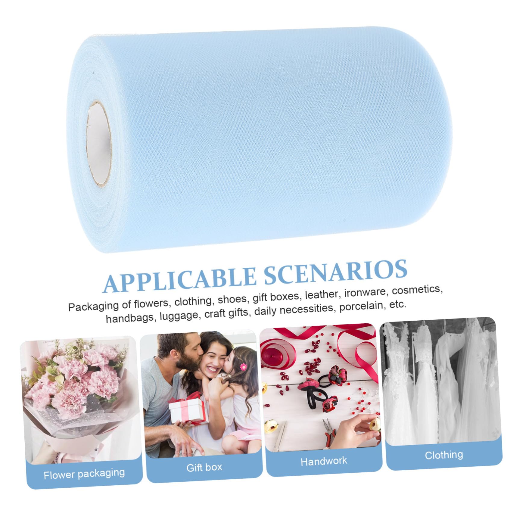NUOBESTY 3rouleaux Tulle De Mariage Ruban Décoratif Accessoire Pour Décoration De Fête Et Mariage Pailleté Pour Bows Et