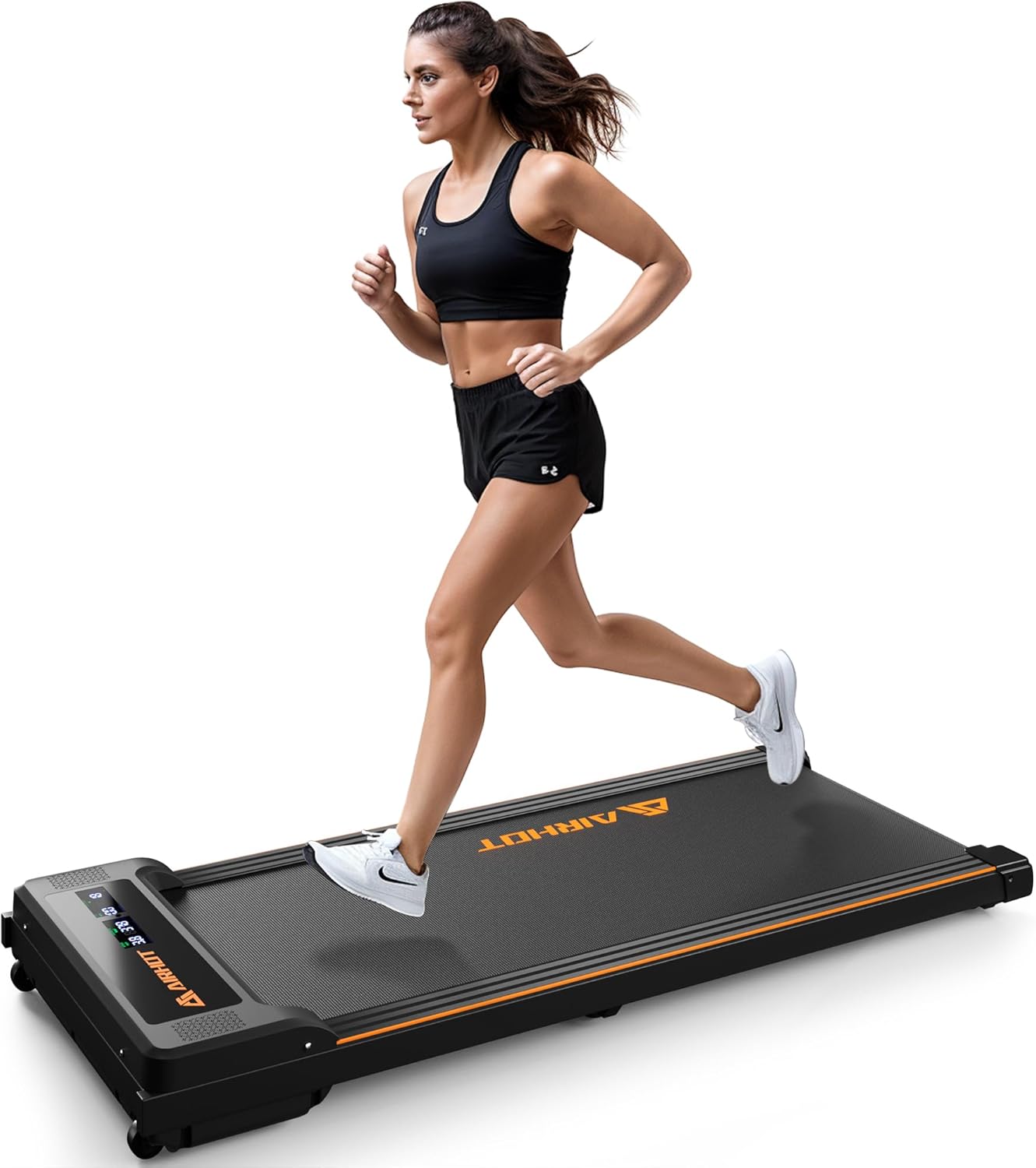 AIRHOT Walking Pad Treadmill, 2.5HP Under Desk Treadmill with Remote Control & LED Display, Quiet Desk Treadmill for Compact Space, Portable Treadmill for Home Office Use