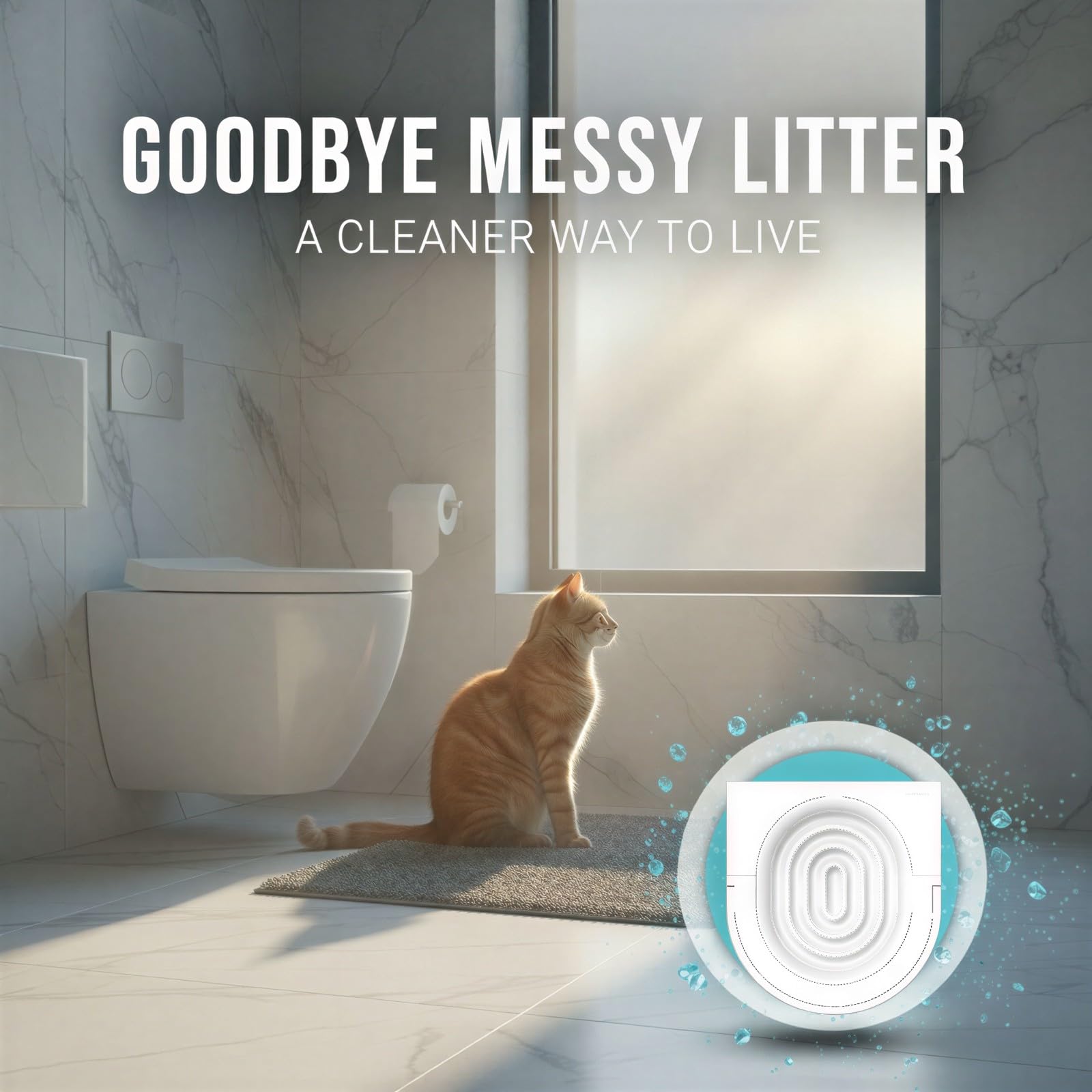 Katzen-Toilettentrainingsset, stufenweises Trainingsset mit konzentrischen Ringen, 5-stufiger Kunststofftrainer für Standardtoiletten, für den Wechsel von der Katzentoilette zur Toilette