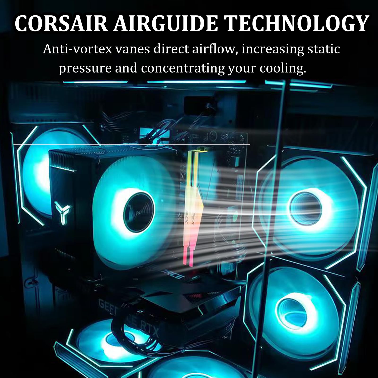 Confezione da 3 ventole per case da 120 mm, 5 V ARGB, ventola di raffreddamento per computer silenziosa ad alto flusso d'aria, effetto luce regolabile, confezione da 3