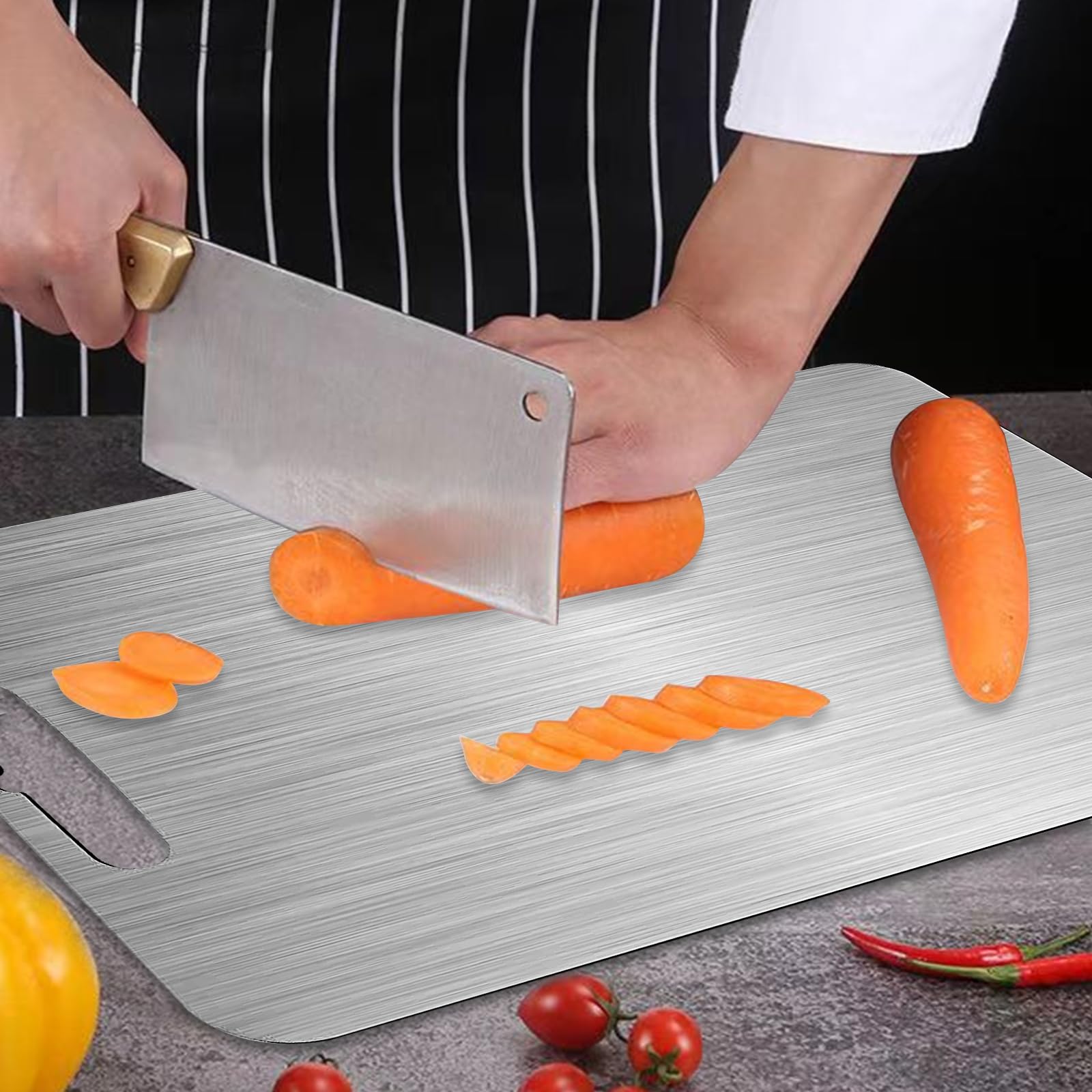 ZeroInox Tagliere Acciaio Inox Professionale (Tutte Le Misure) Piano