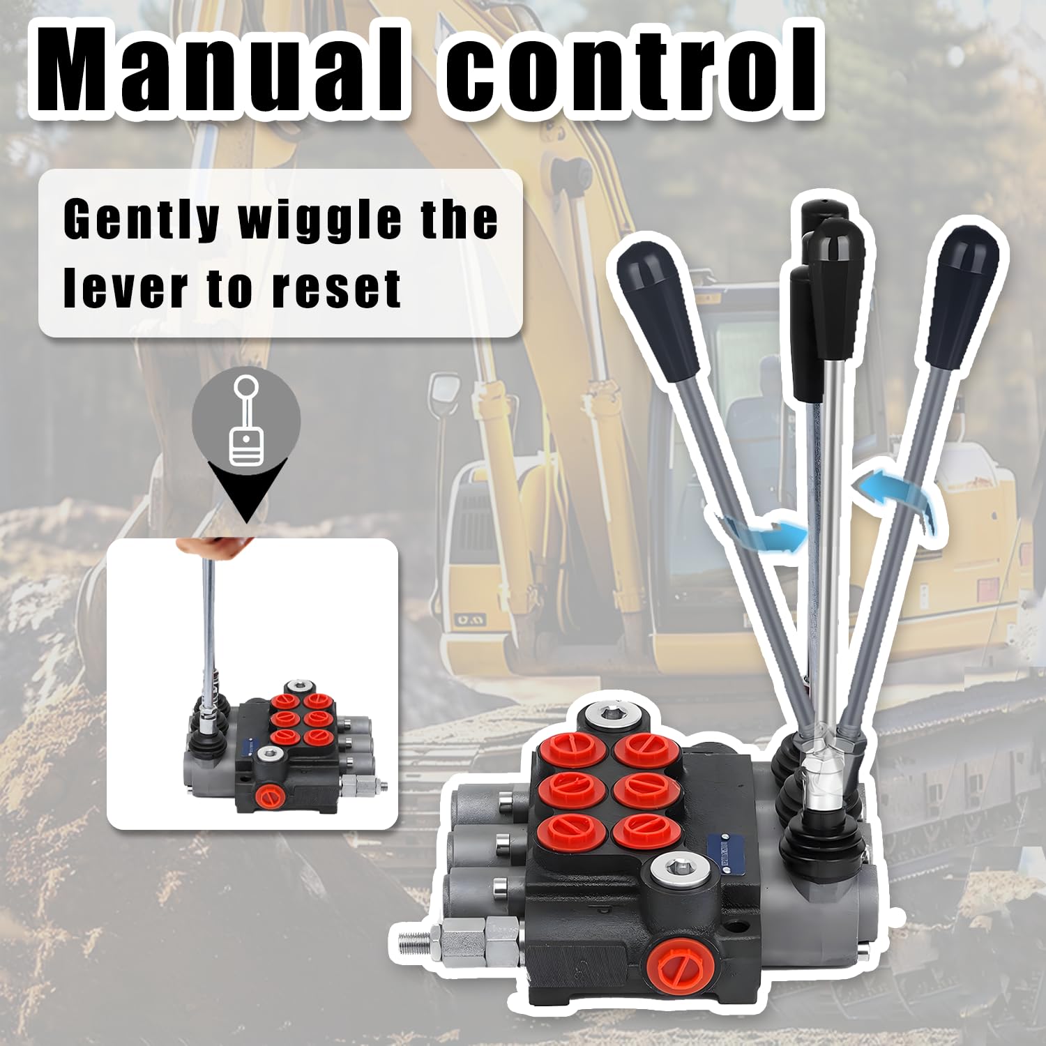 Valvola di controllo del flusso idraulico, valvola di controllo a doppio effetto, porte standard G1/2", prestazioni di funzionamento fluide, per trattori, caricatori e attrezzi idraulici P40-50T