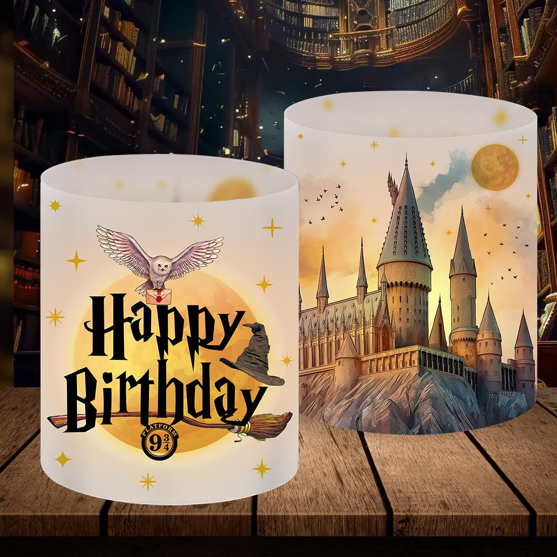 12 Windlicht Tischdeko Geburtstag, Wizard Geburtstag Deko, Happy Birthday Windlichter, Magischer Wizard Party, Windlicht Kindergeburtstag, Geeignet für Teelichter oder Kerzen