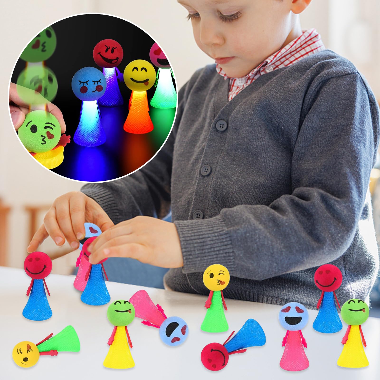 JOKILY Set di 12 giocattoli luminosi a LED per bambino, regalo di compleanno per bambino
