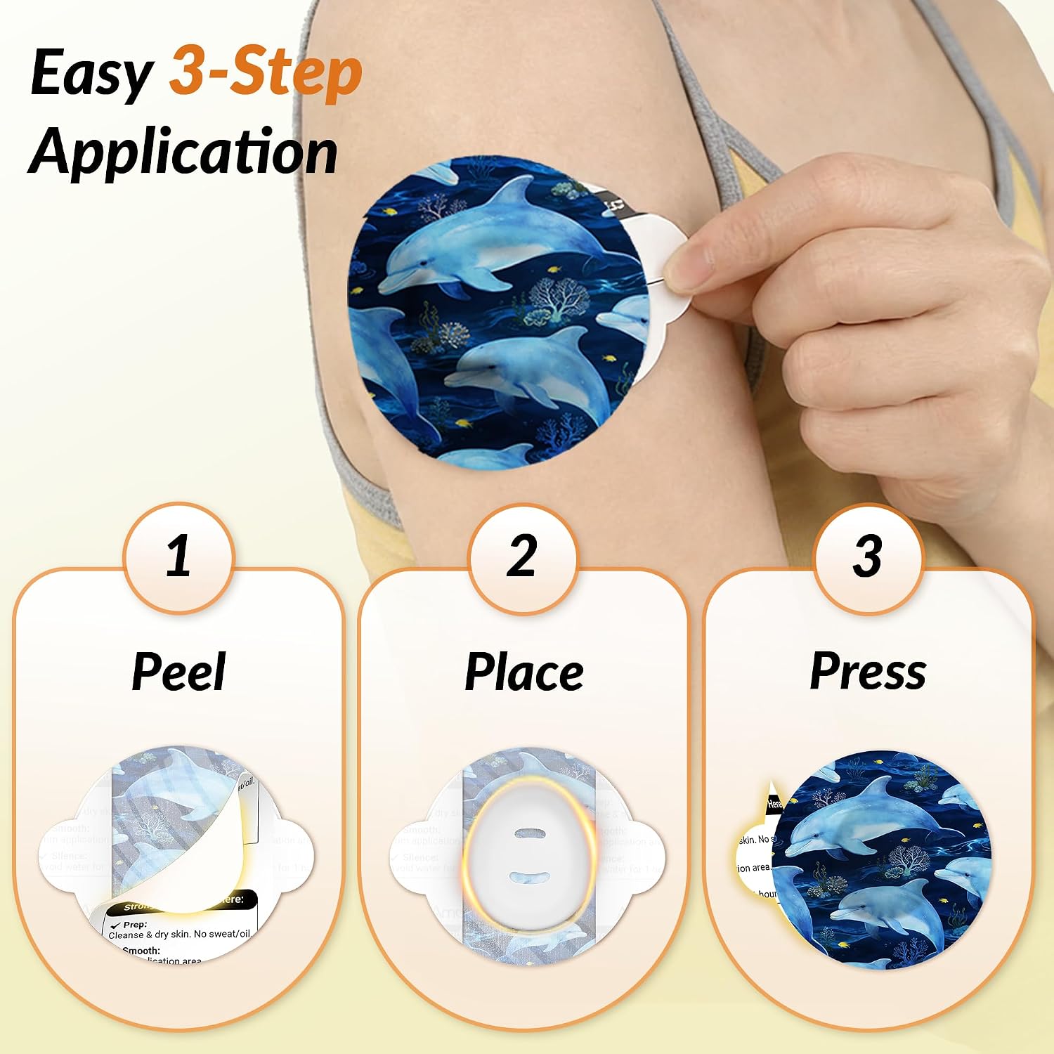 Dexcom G7 & Stelo Over Patches Waterproof Shark, Amolyfe 10 Pack (Dolphin) image 5