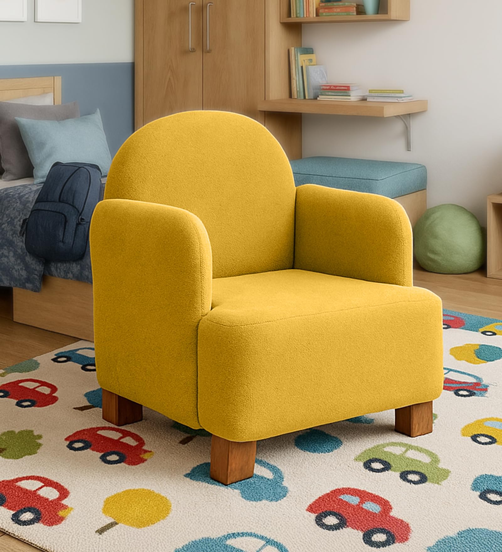 Joyville Baby Sofa - Comfortable Kids Sofa Chair for 1 to 8 Years | Plush Kids furnishings | Club Childrens Chair – Royal Yellow Color-image-4
