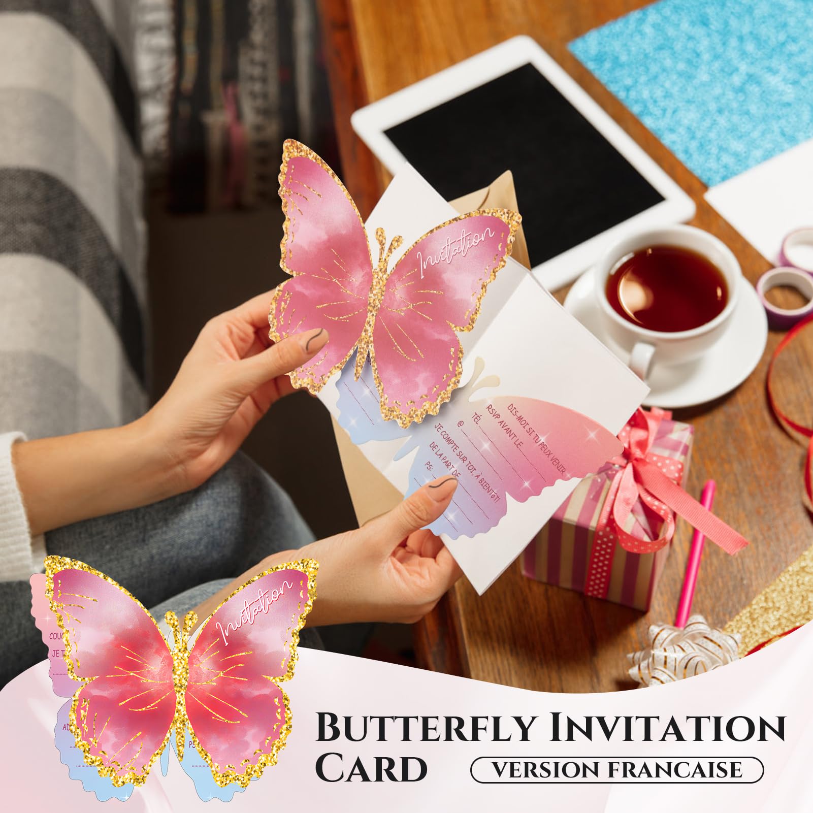 Invitation D'anniversaire De Papillon, Invitation De Fête De Papillon, Jardin Magique Rose Violet Turquoise Flore, Modèle Modifiable D'anniversaire De Filles, BUT2 - France