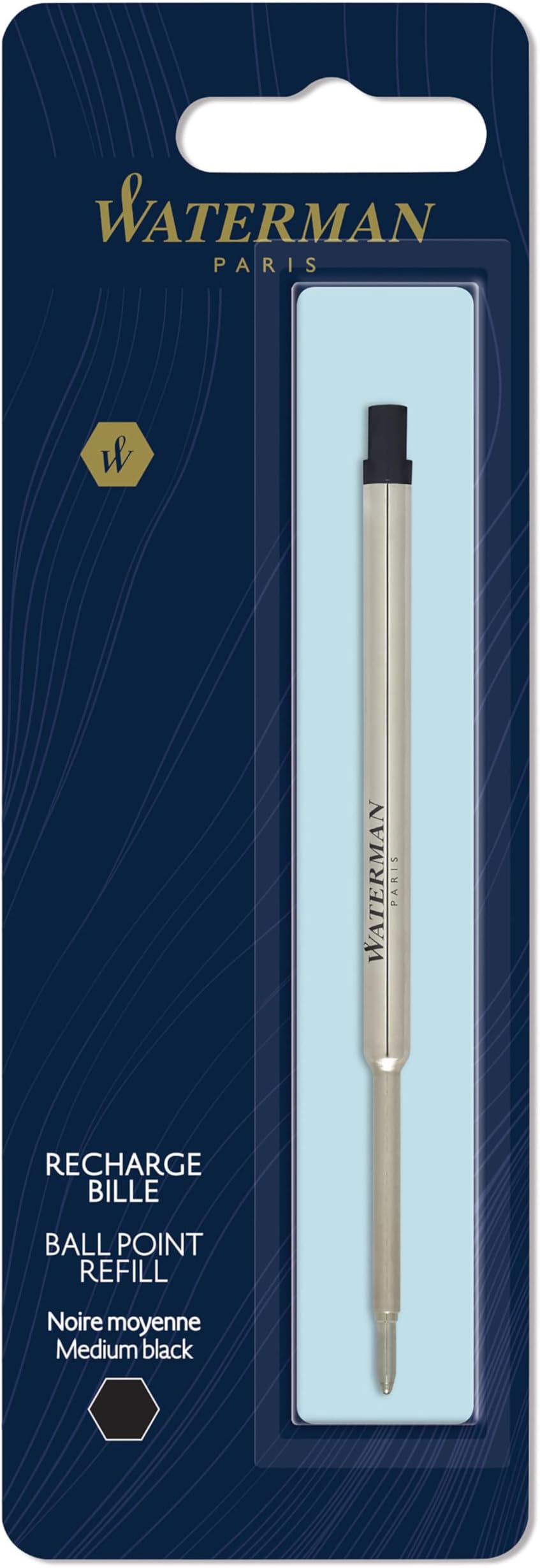Waterman Rollerball Pen Refill Fine Point Black Ink 1 Count