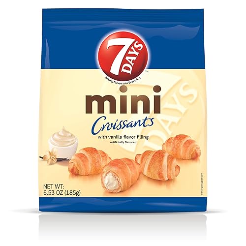 Miniatura 12 de 7Days - Mini bolsas de croissant, relleno de cereza y vainilla, bolsa de aperitivos de tamaño individual, aperitivos de panadería para llevar