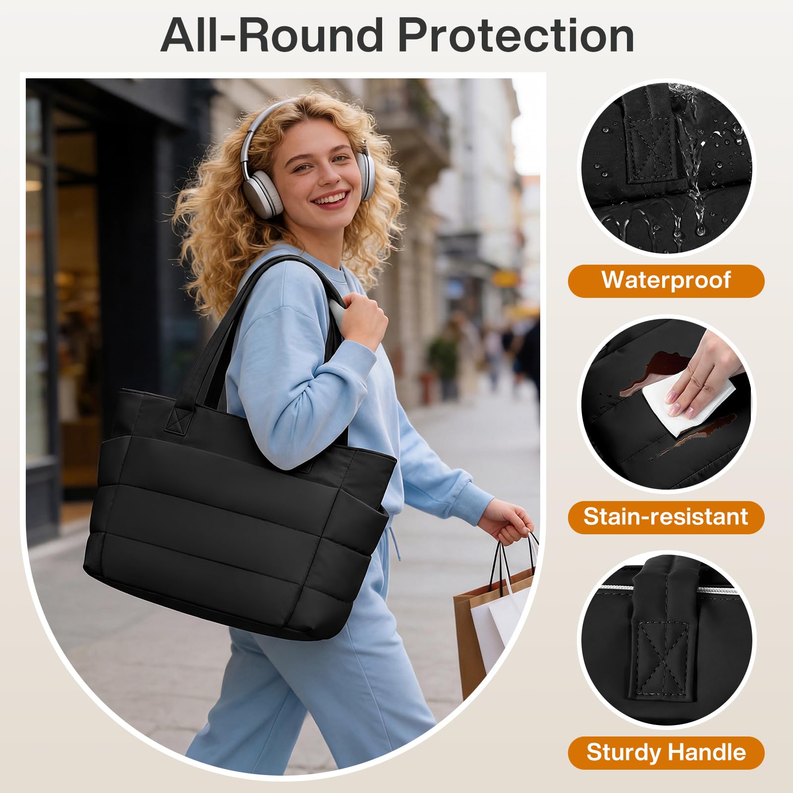 Sac à Main 8+9 20l Pour Femme, Avec Pochette Multifonctionnelle Pour Cartes De Voyage. LéGer (0,39 Kg), Il Comprend Un Compartiment Pour Ordinateur Portable 15,6 Pouces