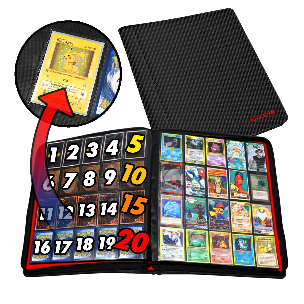 1280+ Cards 20 Pocket Card Binder Collector Card Album