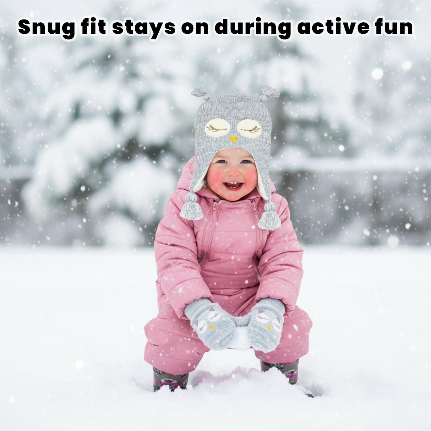 ABG Accessories Girls Critter Winter Hat and 2 Pair Gloves or Mittens (Toddler/Little Girls) - Image 6