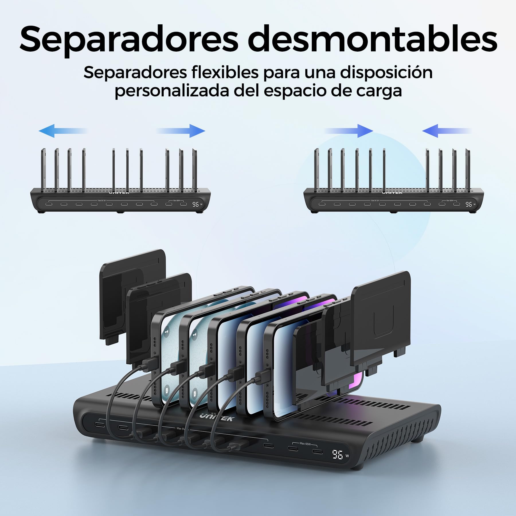 Unitek Estación de Carga de 96 W para múltiples Dispositivos