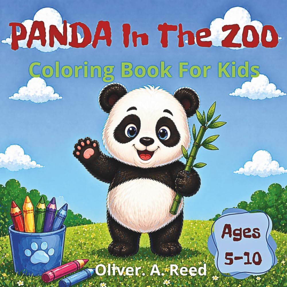 PANDA In The ZOO Coloring Book For Kids Ages 5-10: Cute Panda Adventure Through the Zoo with Fun and Easy Animal Coloring Pages, Simple Designs with Thick Lines for Boys and Girls