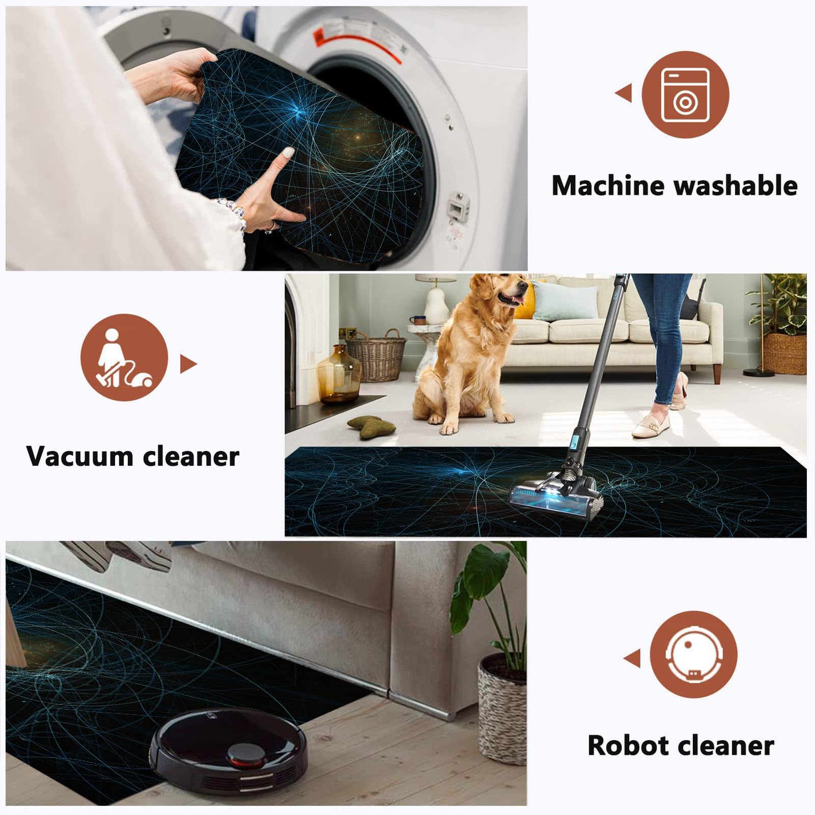 Mata pod fotel gamingowy na podłogę dywanową, krzesło biurkowe, mata ochronna na podłogę, mata podłogowa na dywan, ochraniacz podłogi na krzesło rolowane, 130 x 160 cm, dywan gamingowy na twardą