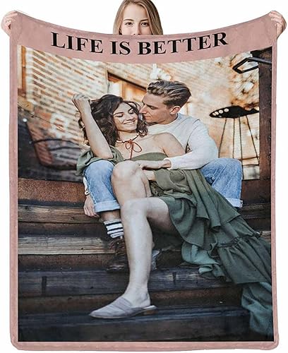 D-Story Manta personalizada con imagen personalizada fabricada en Estados Unidos, manta de 7 fotos personalizada para madres, padres, Navidad, día