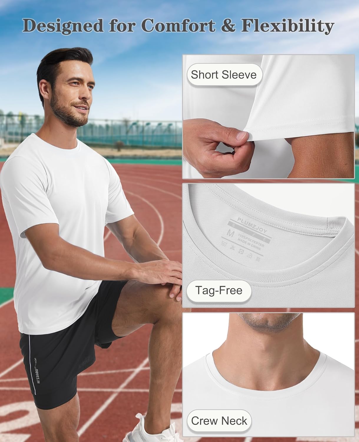 Men's Short Sleeve T-Shirt UPF 50+ Quick Dry Rash Guard Athletic Running T Shirts UV Sun Protection Swim Water Shirt - Image 6