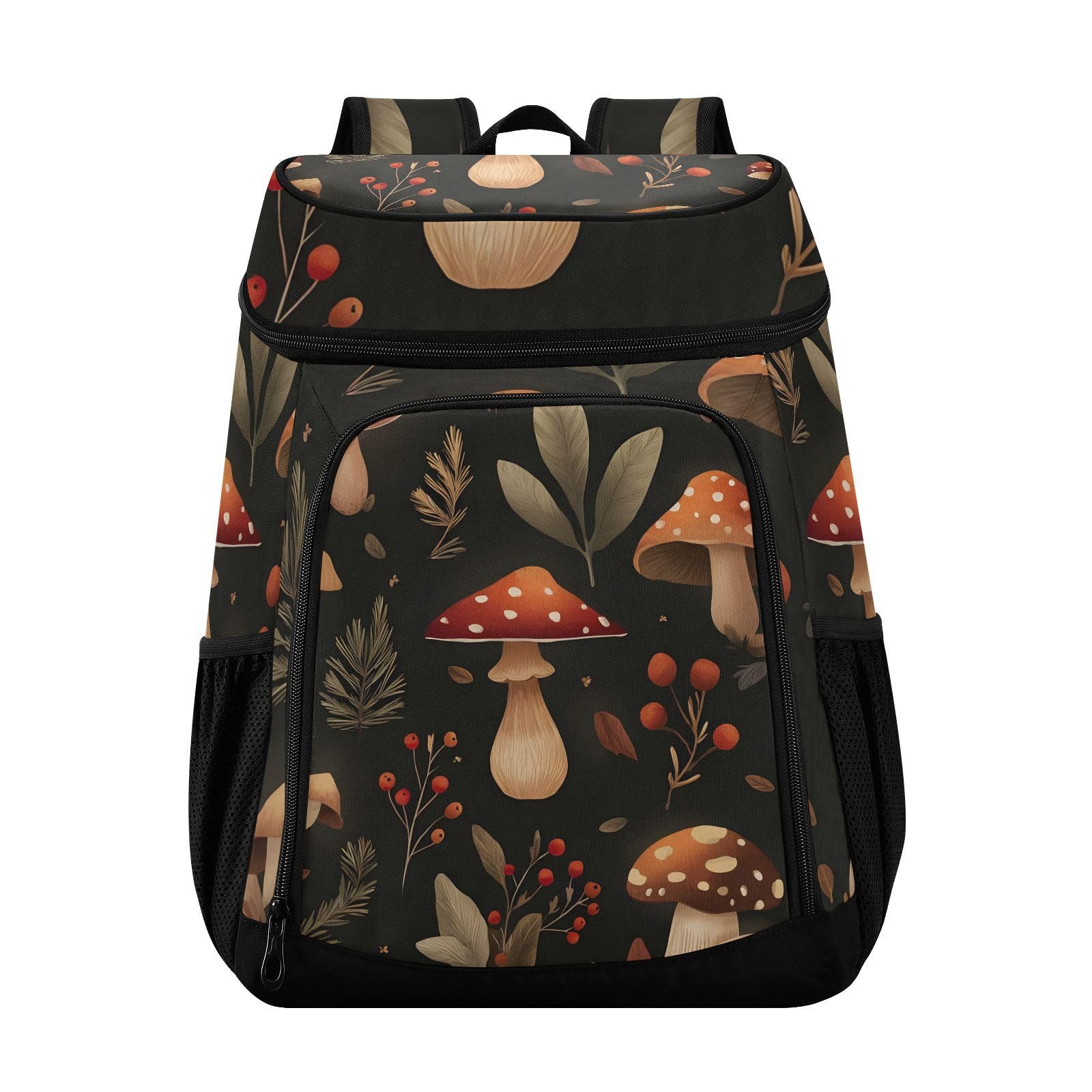 Mushroom Plant Autnmn Forest Cooler Backpack Cooler Insulated Leak Proof Lunch Backpack 36 Cans Waterproof Soft for Men Women Picnic Hiking Camping Beach
