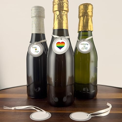 Miniatura 6 de Gay or Lesbian Rainbow Wedding Stickers for the Bottom of Chocolate Kisses (Set of 108) (KW13)