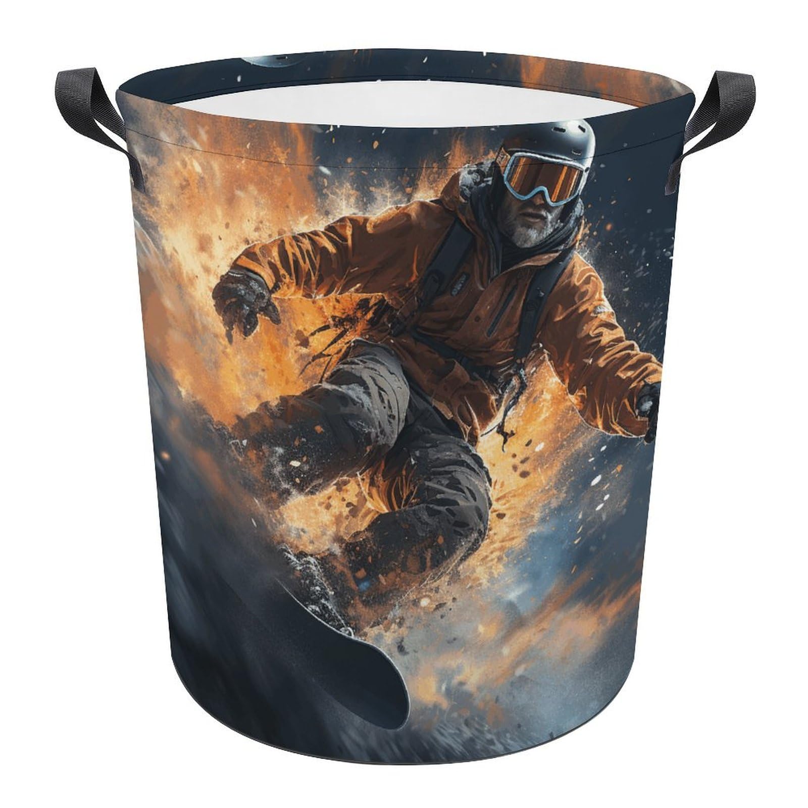 Panier à linge pliable et grand panier de rangement avec motif snowboarder original