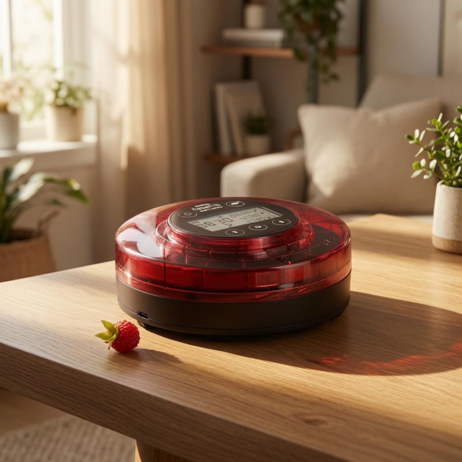 Distributeur Nourriture avec Écran Digital Temporisé Mangeoire Compact Nourrisseur D'aquarium pour Vacances