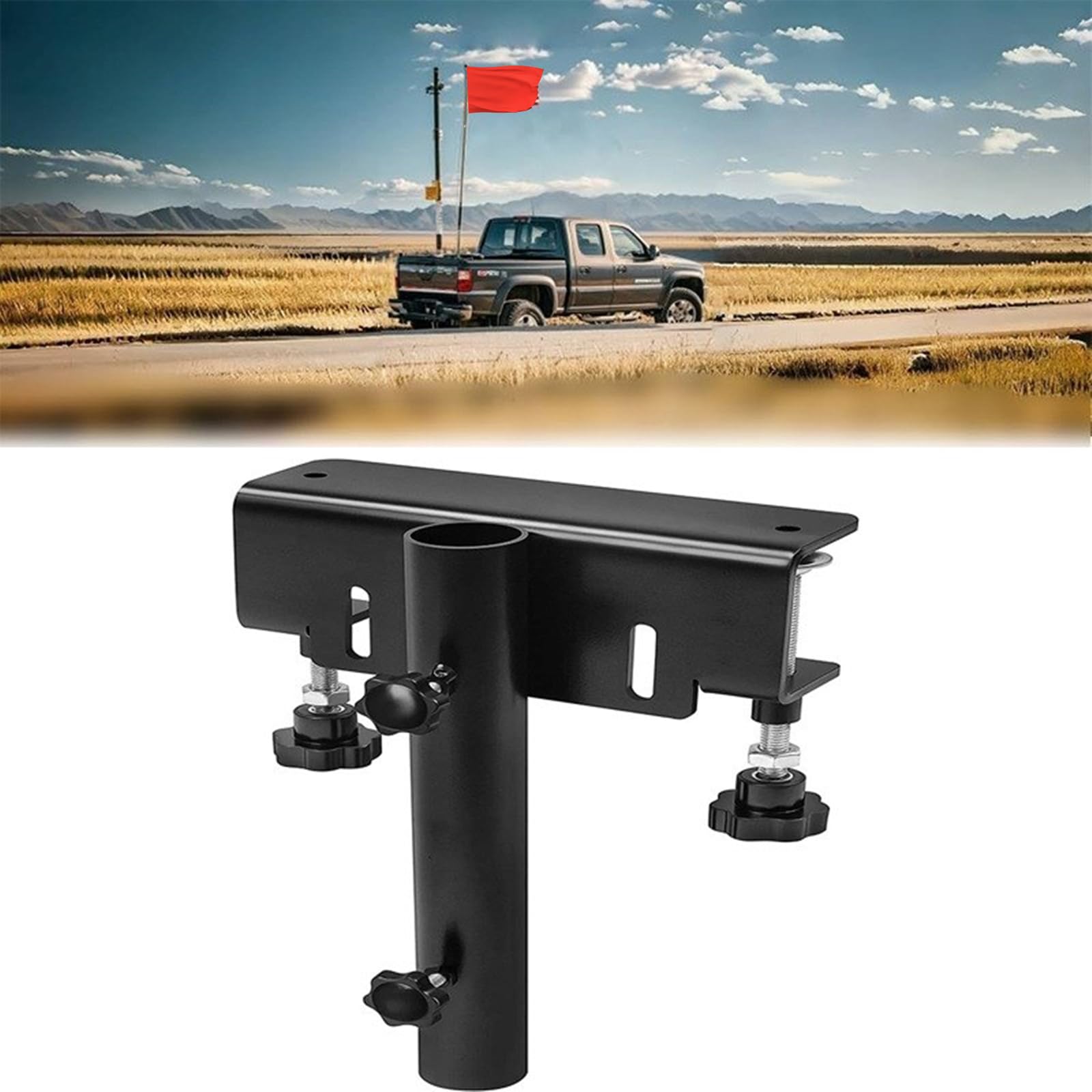 De Mât Drapeau pour Lit Camion Installation Facile sans Perçage Convient À La Plupart des Modèles Camionnette Comprend Tout Le Matériel Nécessaire Accessoire Camionnette