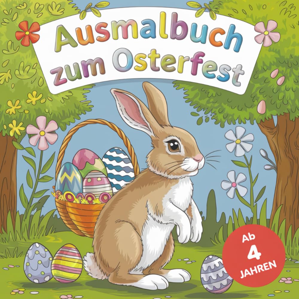 Ausmalbuch zum Osterfest ab 4 Jahren: 50 einzigartige und abwechslungsreiche Motive für Kinder ab 4 Jahre zur Förderung der Kreativität, Feinmotorik und Entspannung!