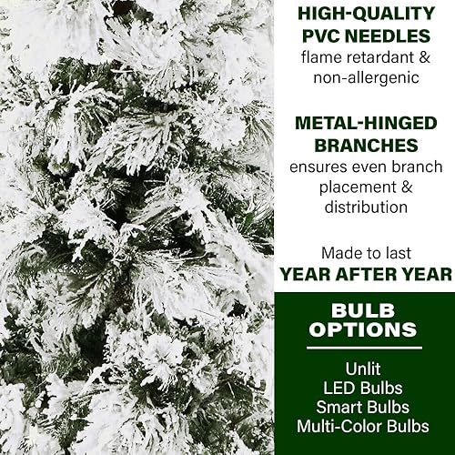 Miniatura 30 de Fraser Hill Farm - Árbol de Navidad, pino aterciopelado nevado, 10 pies LED doble multicolor y blanco cálido,Iluminación de cadena LED blanca
