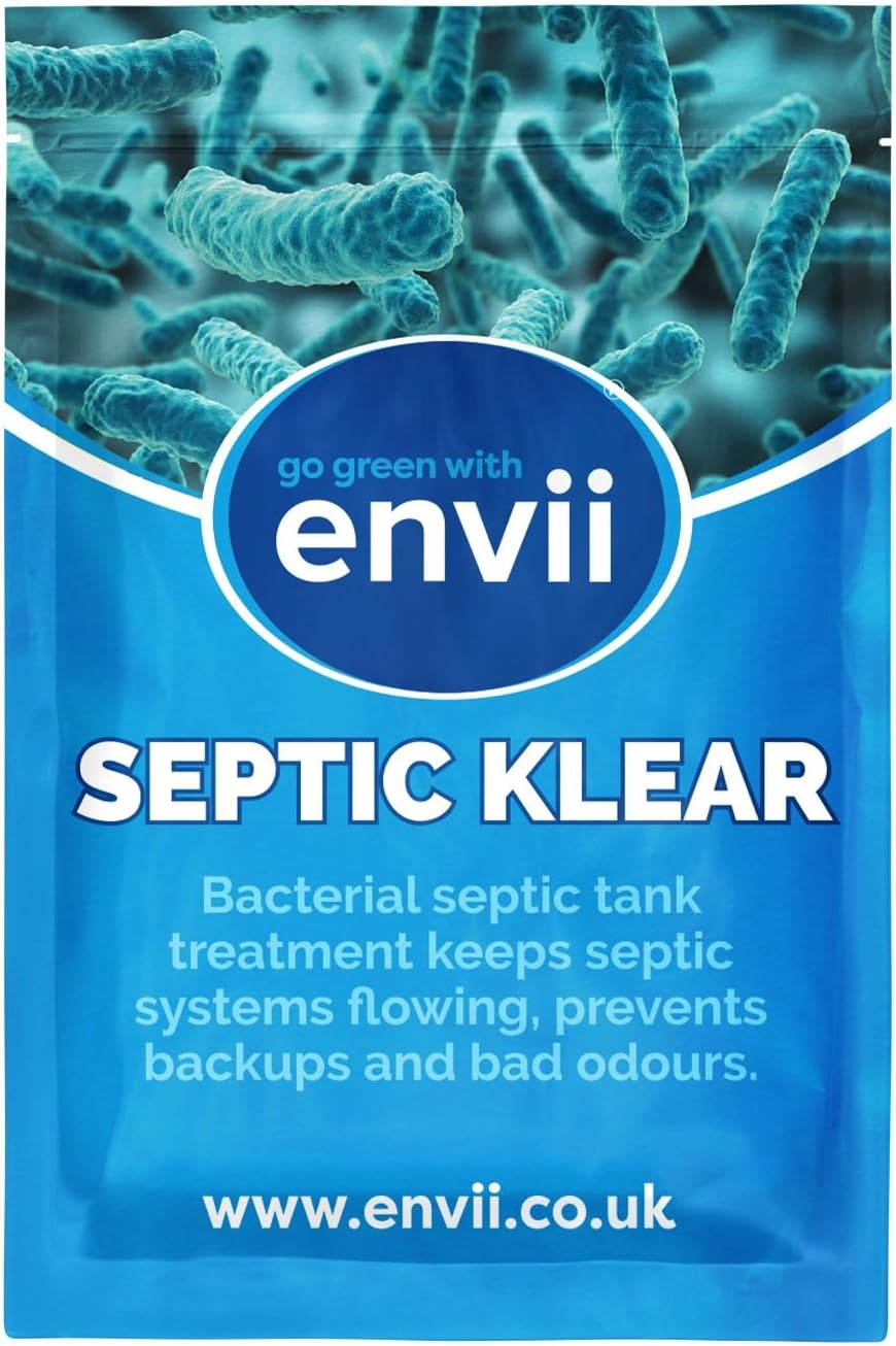 envii Septic Klear, Septic Tank Treatment & Cleaner, 12 Months Supply, Bacteria Booster Enzyme Tablets Remove Smells and Unblock Septic Tanks