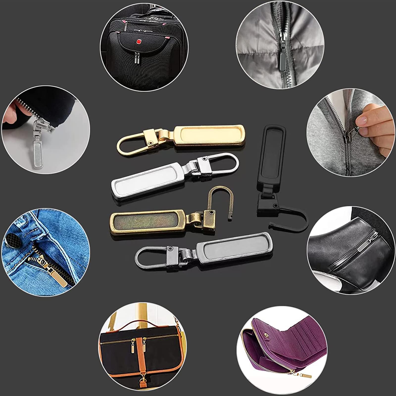 Tirette Fermeture Eclair Remplacement,10 Pcs Onglets Zip De Rechange