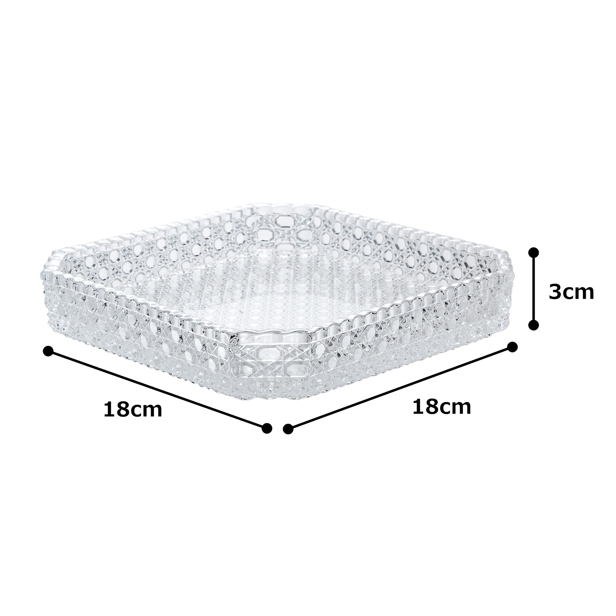 Amazon.co.jp: 水崎硝子(Mizusaki Glass) プレート 皿 8寸皿 約18cm 籠