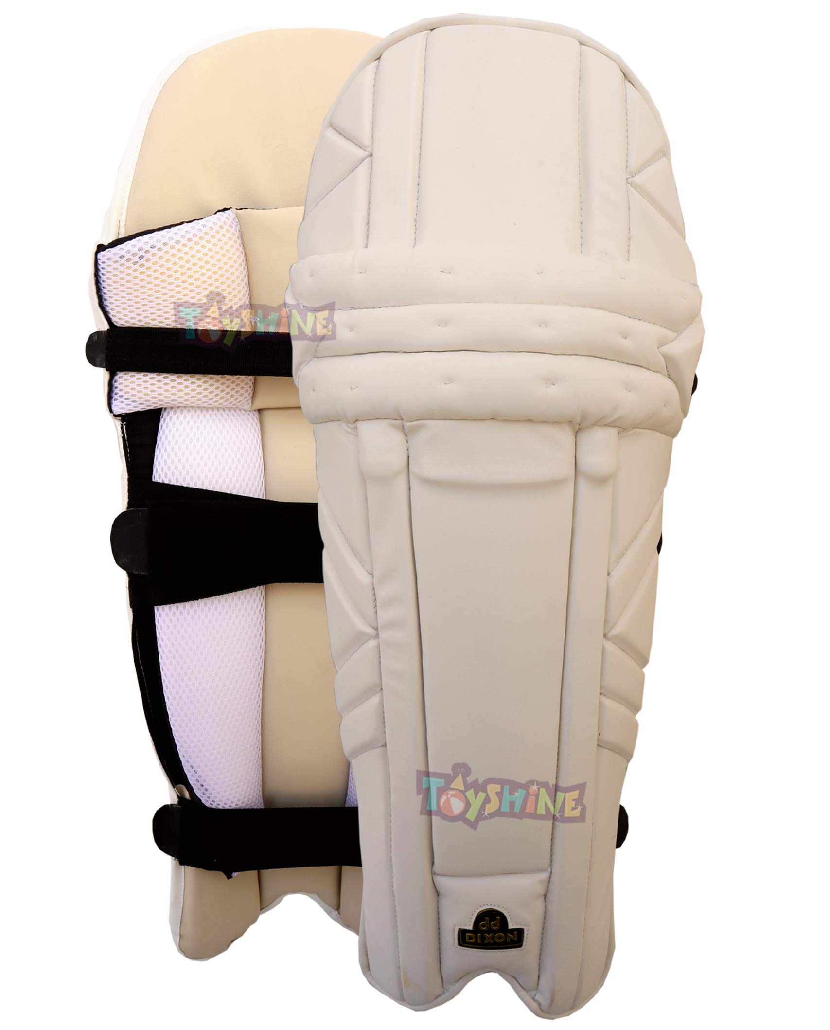 Toyshine PU Leather Cricket Batting Pads Leg Gaurd, White (SSTP)-image-15
