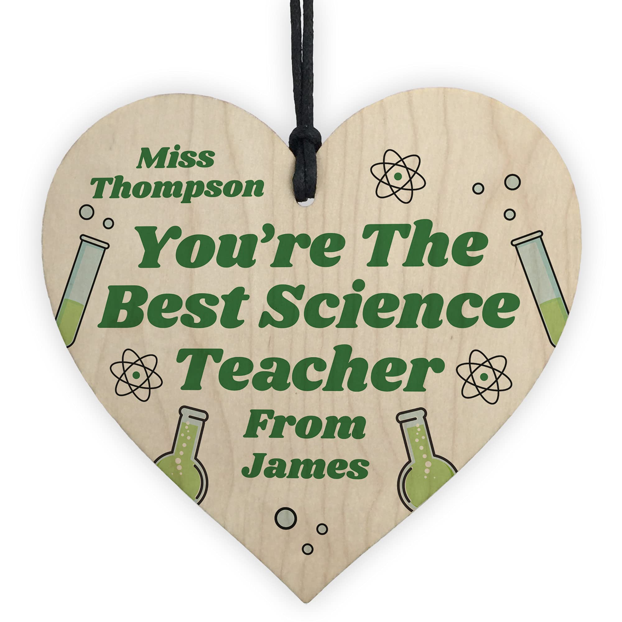Personalised Teacher Heart Plaque Thank You Gifts for Science Teacher Keepsake