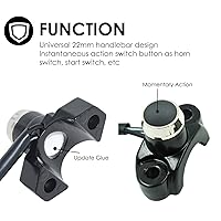 Vista 5 de Interruptor de control de manubrio de motocicleta de aluminio, botón de claxon y arranque de acción momentánea de 7/8 pulgadas con dos conectores