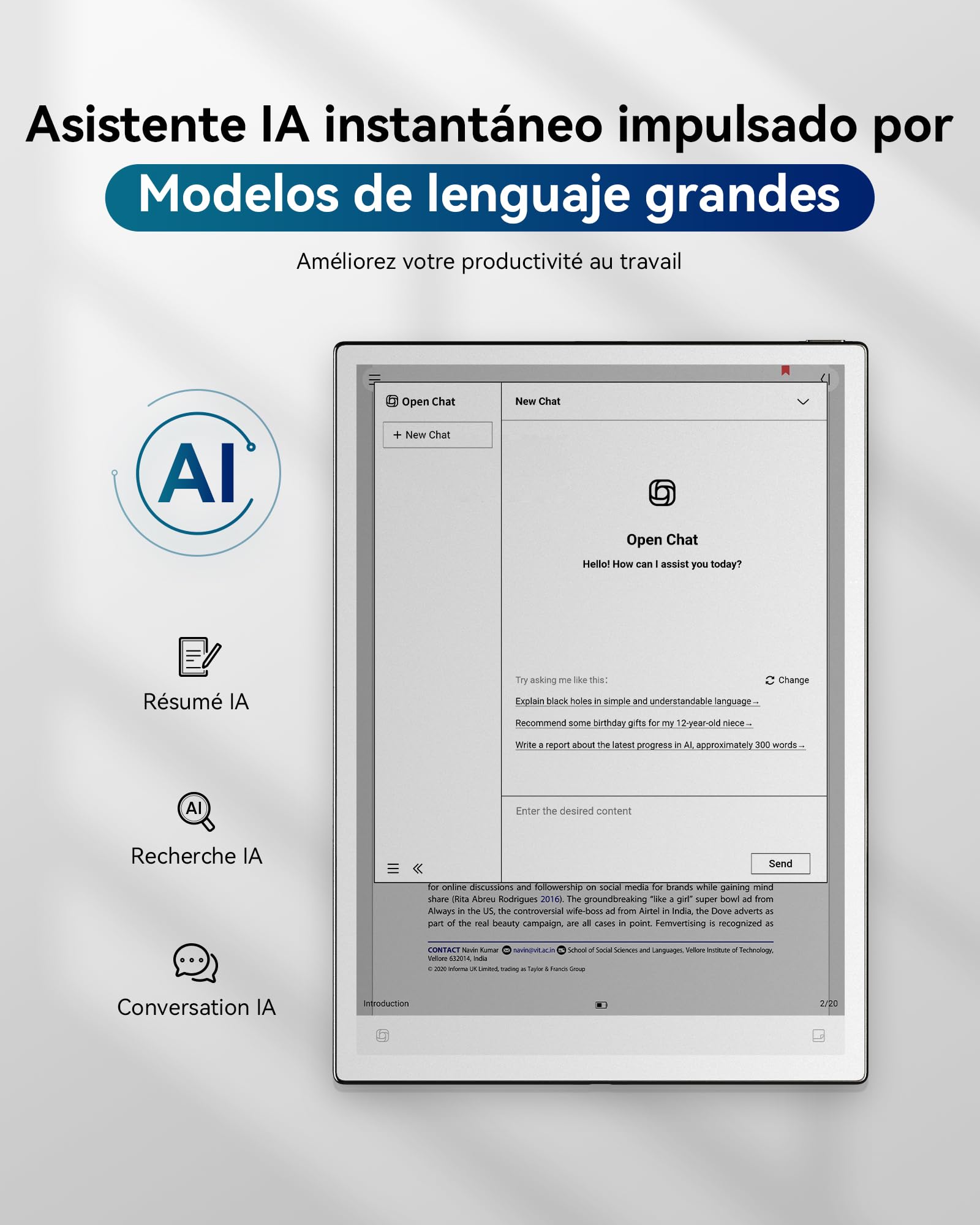 iflytek AINOTE 2 10.65" Tablet de Papel Toma de Notas con IA para Reuniones Delgado de 4.2 mm Cuaderno Digital con Voz a Texto Transcripción en 16 Idiomas Escritura Manual a Texto (Lápiz Incluido)