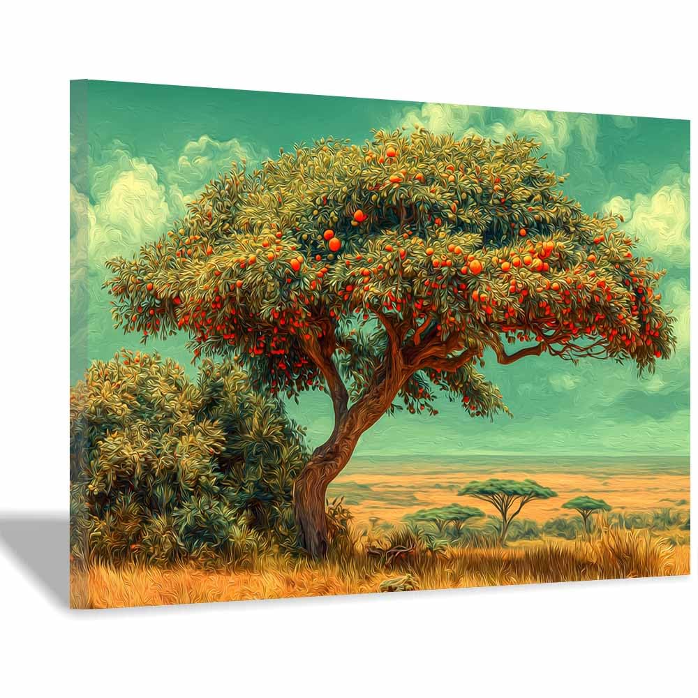 Tableau arbre de vie vert encadré 60x90cm de haute qualité - 8