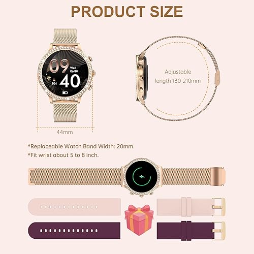 Miniatura 7 de Reloj inteligente para mujer (respuestahacer llamada) reloj inteligente para teléfonos Android e Ipone 1.32 pulgadas HD pantalla táctil completa,