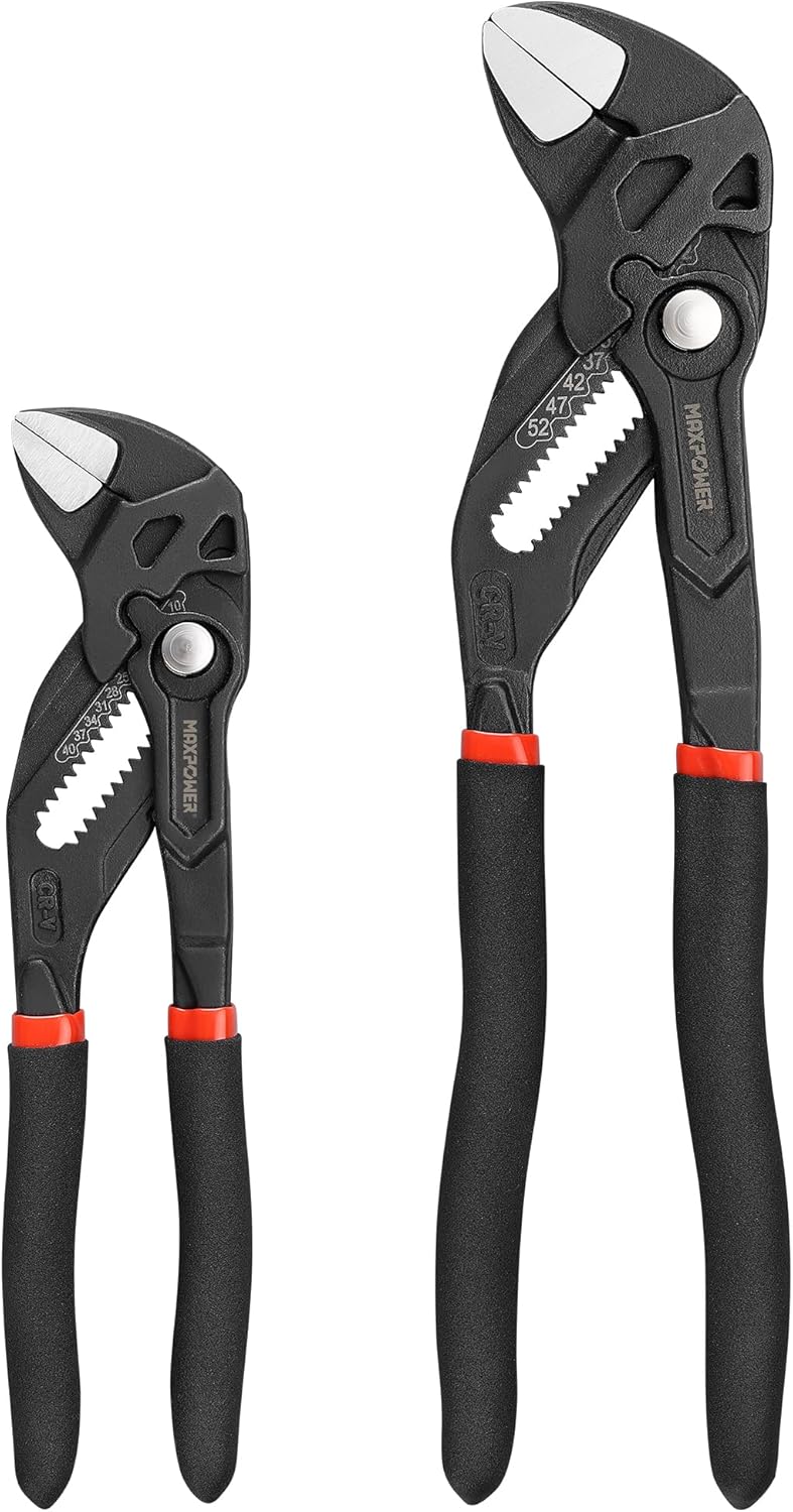 MAXPOWER 2 Pieces Pliers Wrench 7 inch 10 inch