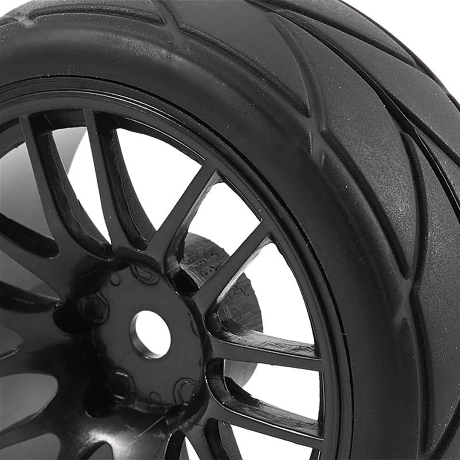 RC Pneus Jante Compatible avec Hsp pour Hpi 9068-6081 4 Pièces 1/10 Pneu en Caoutchouc Rc pour Pneus De Voiture De Course sur Jante De Roue De Route Mise À Niveau De Voiture Rc