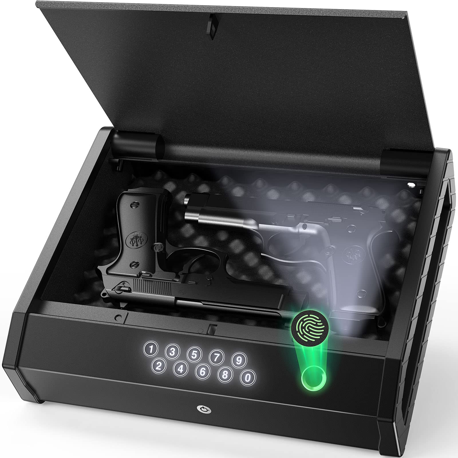 HOLEWOR Gun Safe,Biometric Gun Safes for Pistols with Two Gun Capacity