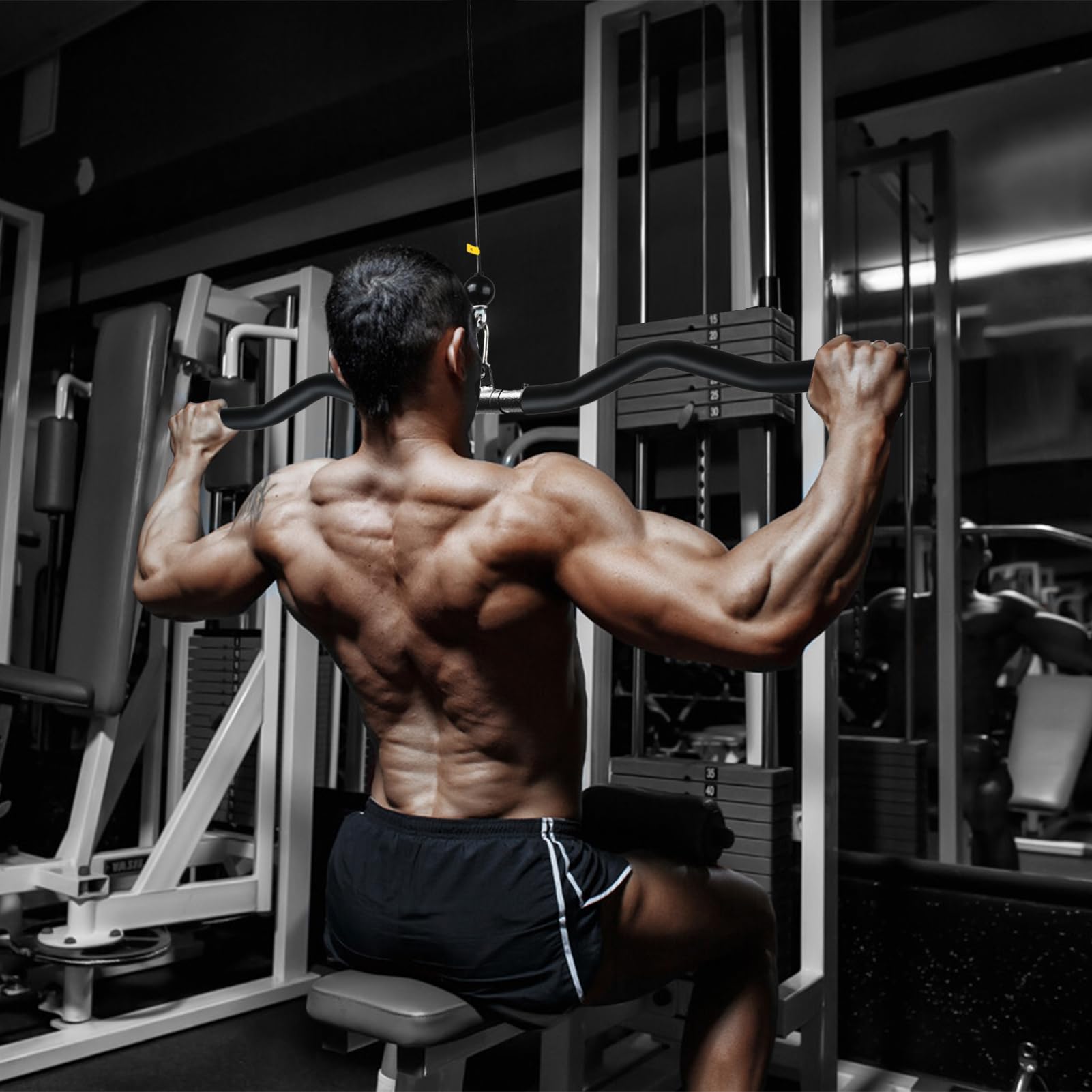 Barre Tirage Musculation, Barre de Tirage Dos, Arrière Levier de Tension Épaule Tirant Tige Barre Tirage Dos Musculation Accessoire Tirage Musculation