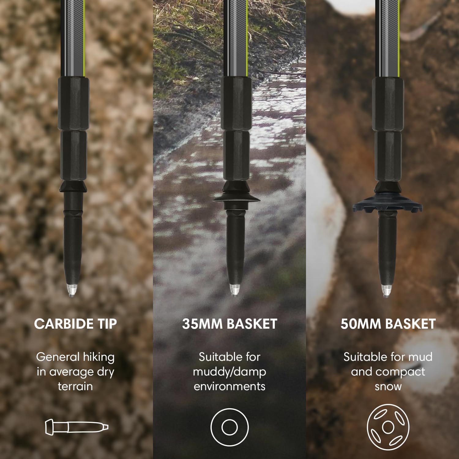 Fizan Trek Pro - Bastoni da trekking ultraleggeri da 195,6 g, per escursionismo, regolabili, telescopici