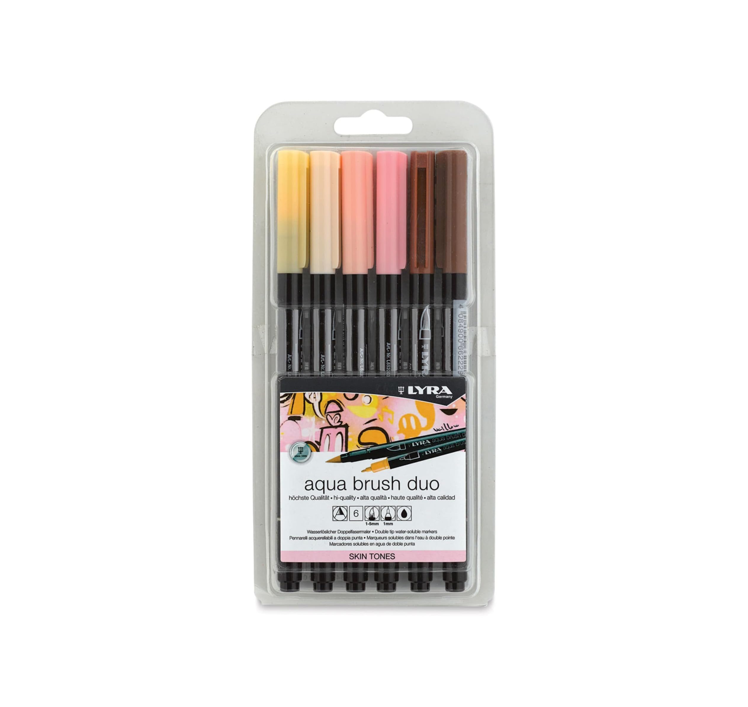 Lyra Aqua Brush Duo Set, Skin Tones, 6 Pieces