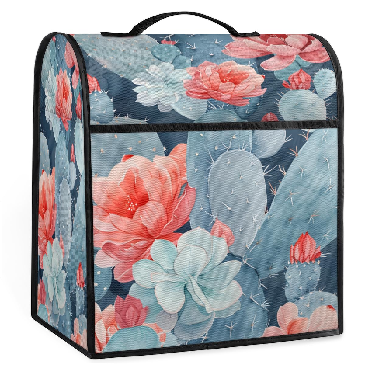 Coffee Maker Cover Cactus Flower Printing Kitchen Appliance Covers Small Appliance Covers Blender Cover Juicer Cover Dust Covers for Kitchen Appliances with Top Handle and Pockets,Washable,C412