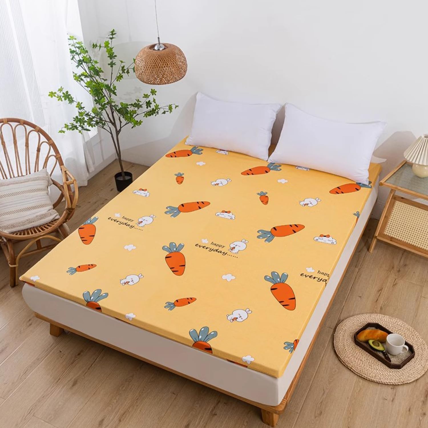 Futon Floor Mattress Cover with Zipper Futon Cover for Japanese Mattress Soft Skin-Friendly Futon Mattress Dustproof Cover Full Wrap Mattress Protector Washable,D,90x200x3/6.5cm