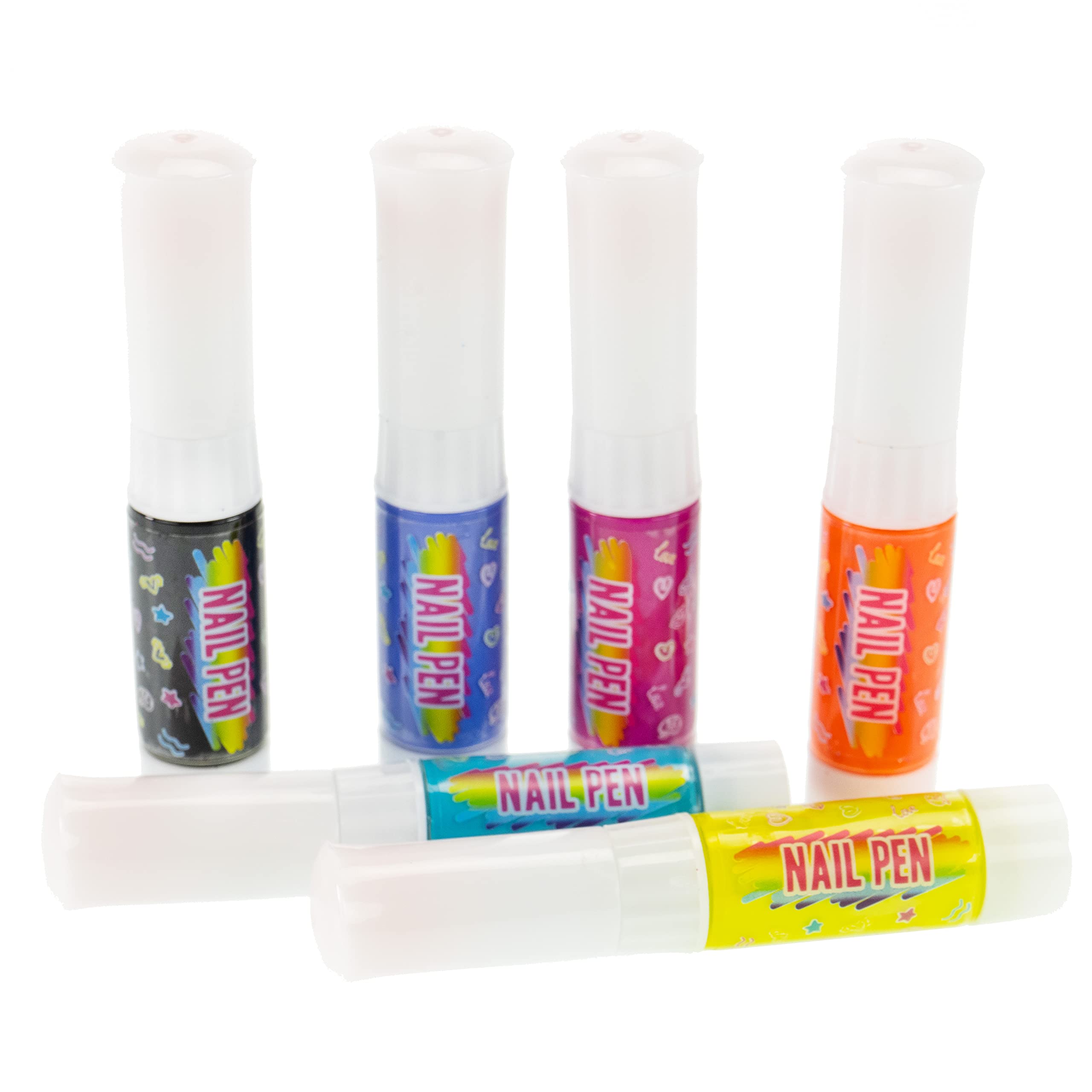 Nice Group - Creative Nail Pen Mega Set, Kit con secador de uñas para Decorar con Pegatinas, Esmalte de uñas, Polvo de Purpurina, Gemas 3D
