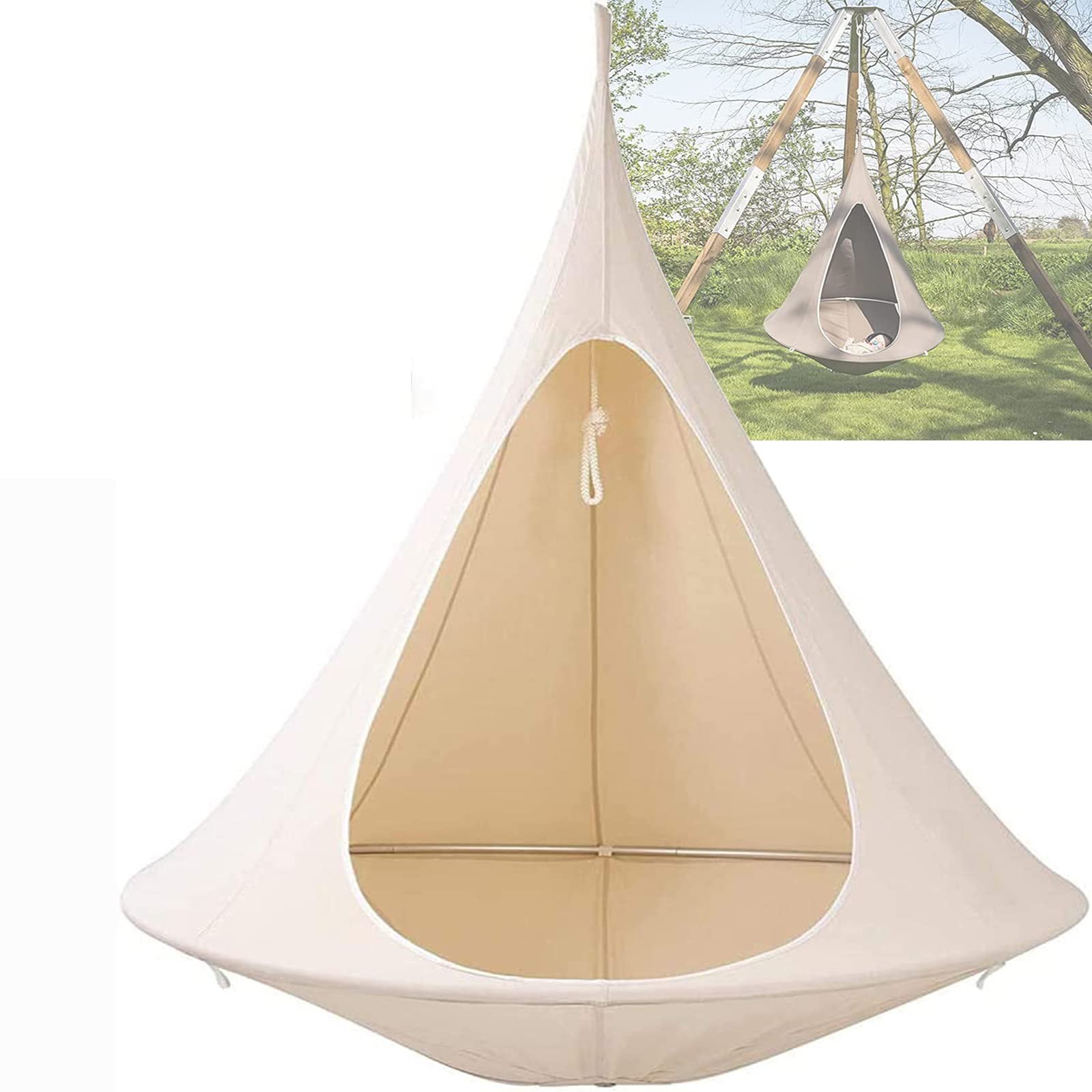 Amazon.co.jp: ハンモックチェア 吊り下げ式 コニカル UFO アウトドア